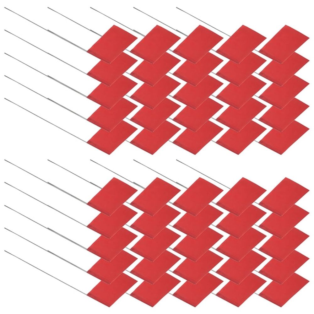 50Pack Marking Flags, Red Yard Flags 15x4x5Inch, Marker Lawn Markers, Irrigation Landscape