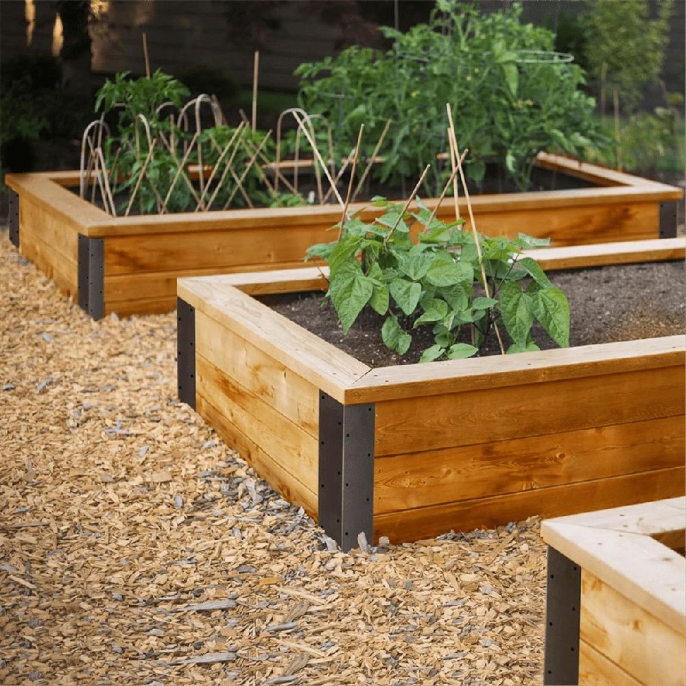 Set of 4 Raised Garden Bed Corner Brackets with Wood Screws for 20Inch-24Inch Bed for Vegetable Planter Garden