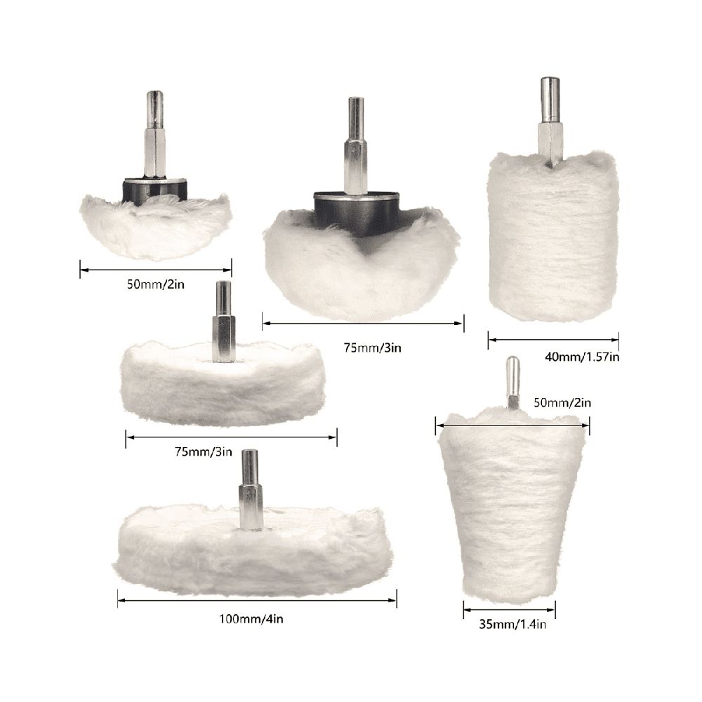 Buffing Wheel for Drill Pad Polishing Kits Shaped Tool Metal Aluminum Stainless Etc