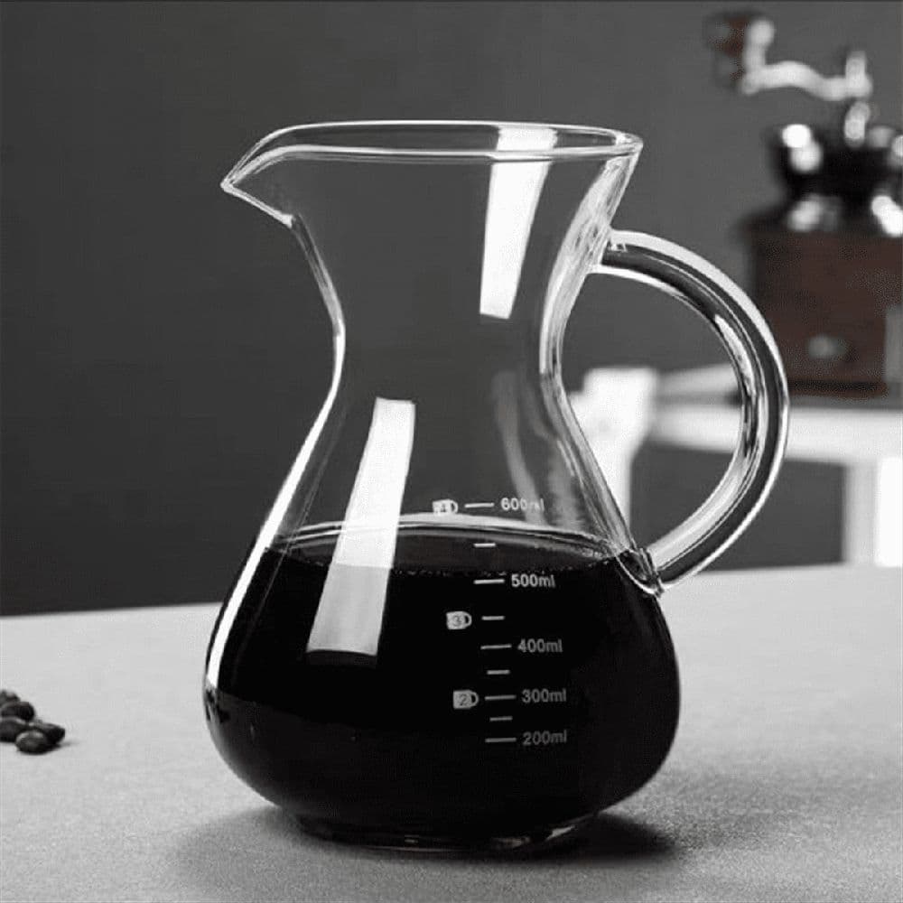 Glass Coffee Pot with Filter High Temperature 600ml Transparent