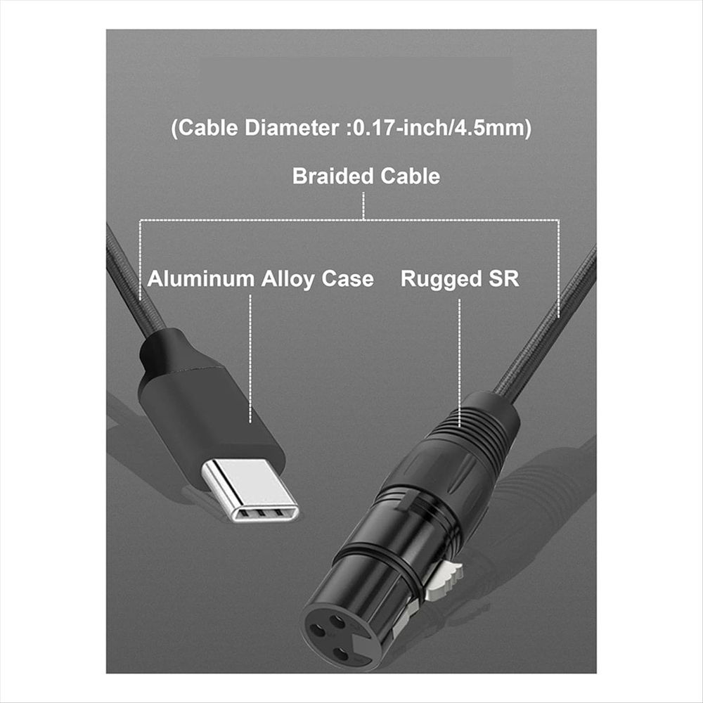 XLR to USB C USB C to XLR for Phone to Microphone XLR to USB Cable for Tablet, Laptop and Other Type C Device(6FT)