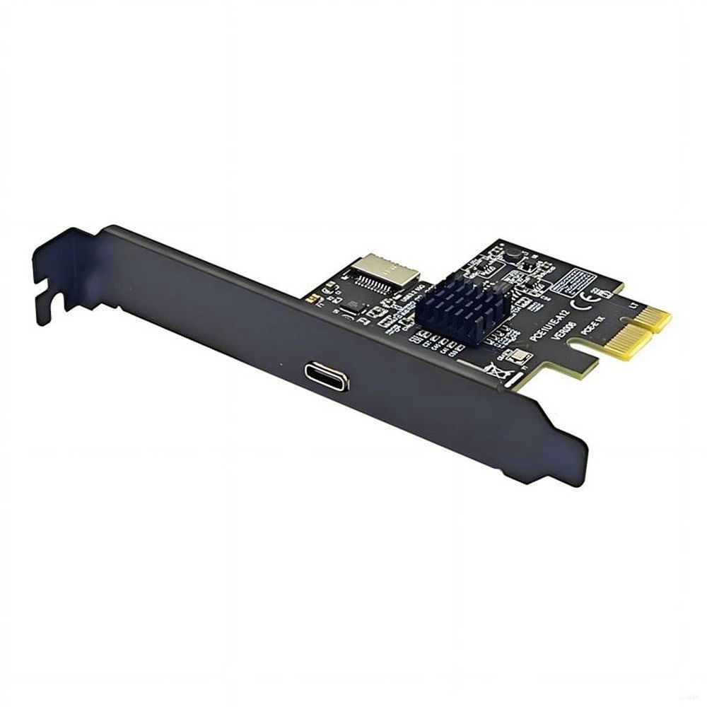 PCI-E 1X to Type-E + Type-C Expansion Card USB3.2 GEN2 10Gbps ASM3142 Chip PCI-E to USB-C Adapter for Desktop