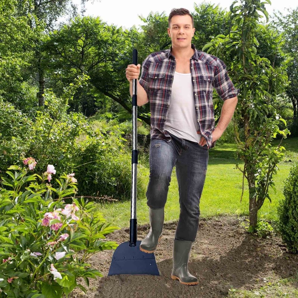 Multifunctional Garden Cleaning Shovel, Heavy-Duty Stainless Steel Flat Shovel with 54" Adjustable Handle for Weeding, Digging, Snow Removal, and Lawn Edging, Outdoor Spade Tool