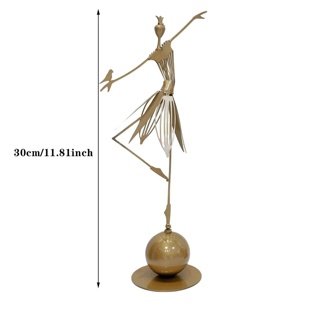 Metal Dancing Garden Girl Statues-Waterproof Outdoor Yard Decor for Garden,Pathway,or Farmhouse-Rustic Lawn Figurines for Charming Outdoor Spaces