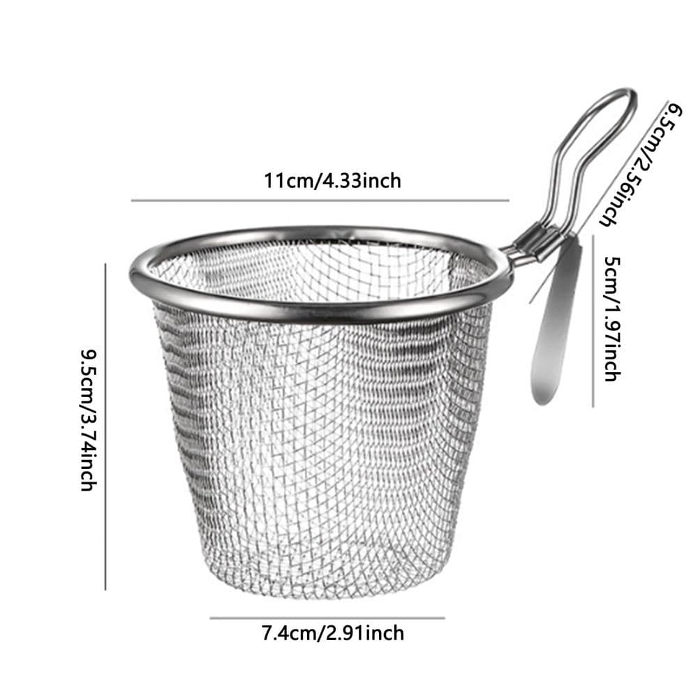 Stainless Steel Pasta Strainer Basket - Fine Mesh Spider Colander with Handle - Commercial Grade Boiling/Blanching Insert for Spaghetti, Ramen & Vegetables, Kitchen Utensils and Gadgets