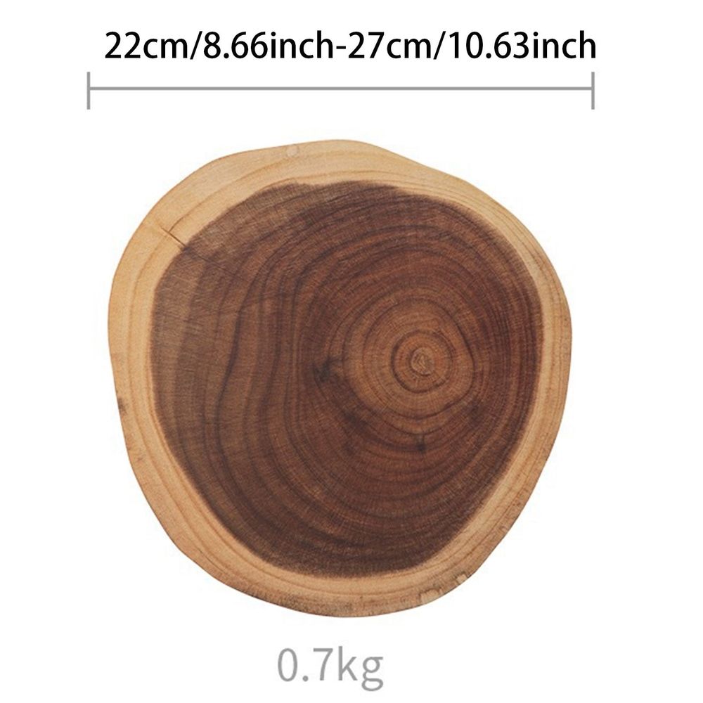 Round Wood Cutting Board - Thick Chopping Board with Juice Groove & Stable Base - Ideal for Charcuterie, Pizza, Vegetables & Meat - Beautiful Wooden Serving Board for Entertaining