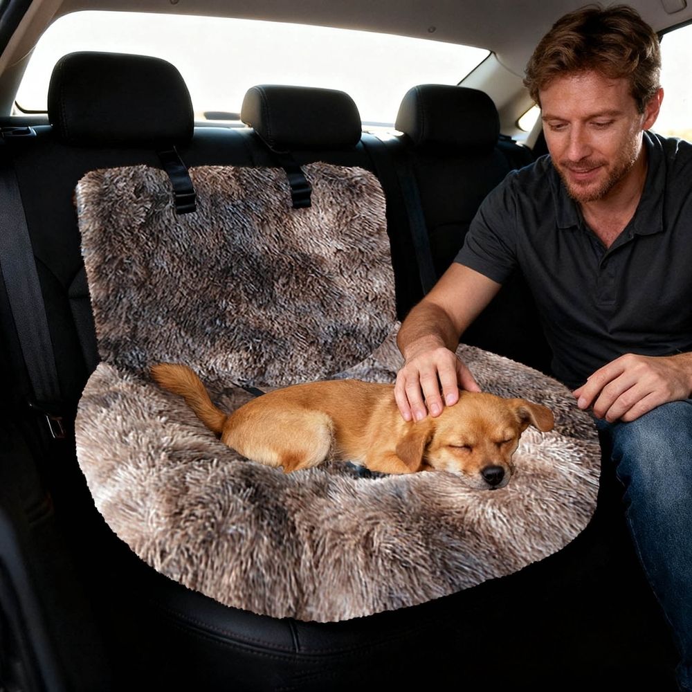 Pet Travel Seat for Cars Dog Bed Car Booster Seat for Small Medium Large Dogs Soft Washable Pet Car Bed Protects Vehicle from Dirt Scratches Easy Install Travel Kit for All Vehicles, 23.6 Inch