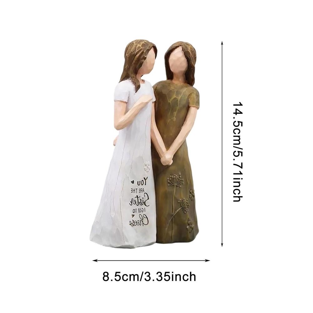 Resin Sister Figurines Friend Sister Birthday Gift Ideas Unique Gifts for Sisters from Sister Hand Painted Figure Friendship Gifts for Women 5.71 inch Keepsake Home Decor