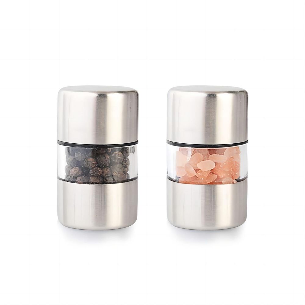 Compact Seasoning Grinder,Stainless Steel Small Spice Mill,Portable Glass Grinder for Kitchen,Travel,Camping,2.05in