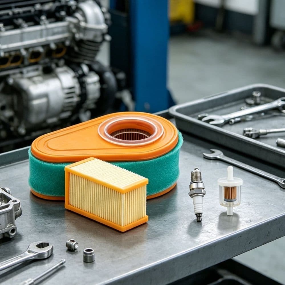 Small Engine Air Filter Replacement Kit 795066 Foam and Pleated Filter 13.5 x 7 cm