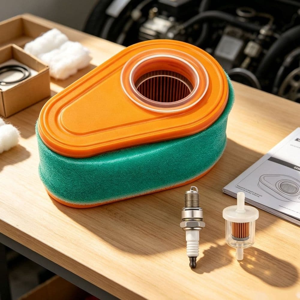 Small Engine Air Filter Replacement Kit 795066 Foam and Pleated Filter 13.5 x 7 cm