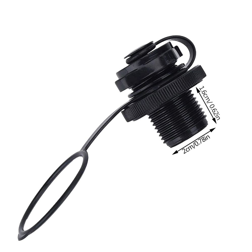 2Pcs Black Inflatable Boat Spiral Air Plug Replacement Valve Set for Kayaks, Rafts, and Airbeds Custom Kayak Hardware Kayaking