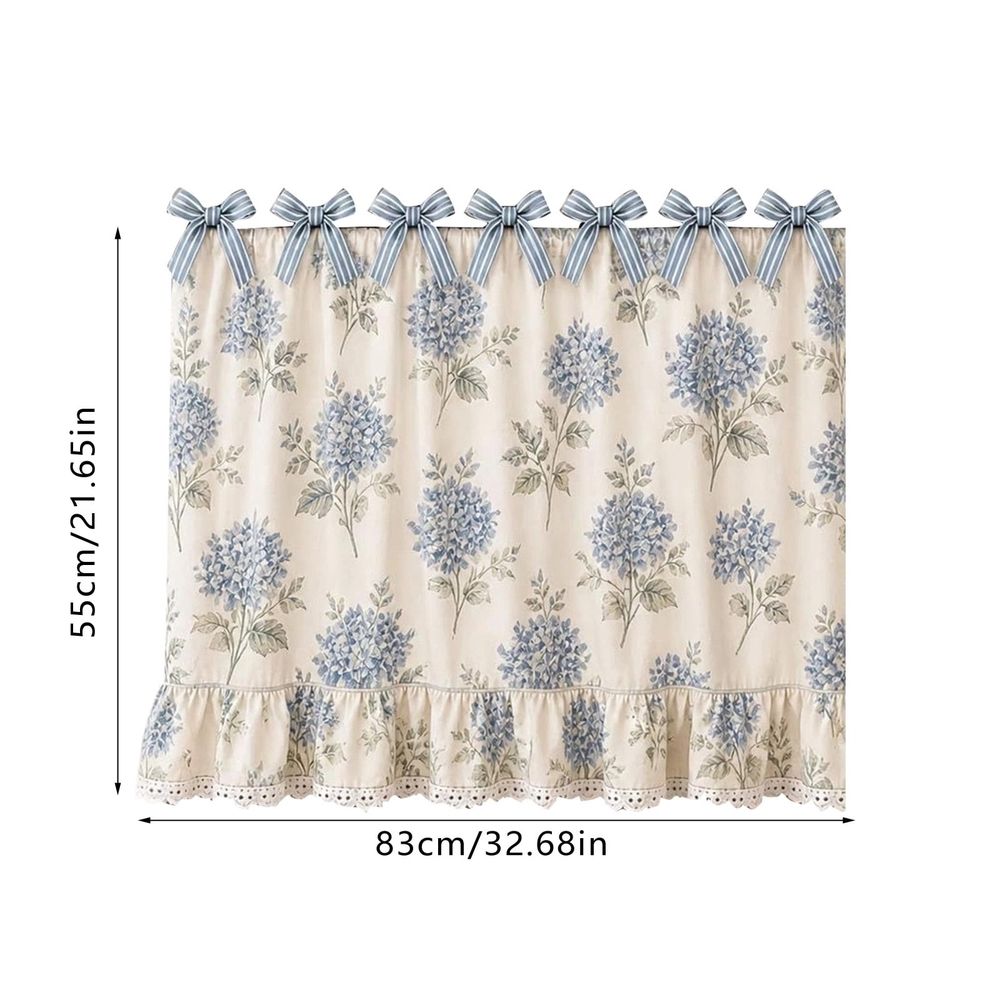 Rustic Lace Oven Cover Decorative Kitchen Stove Curtain with Floral Lace Trim and Dustproof Fabric for Ranges and Ovens Country Style Home Decor Kitchen Appliance Guard