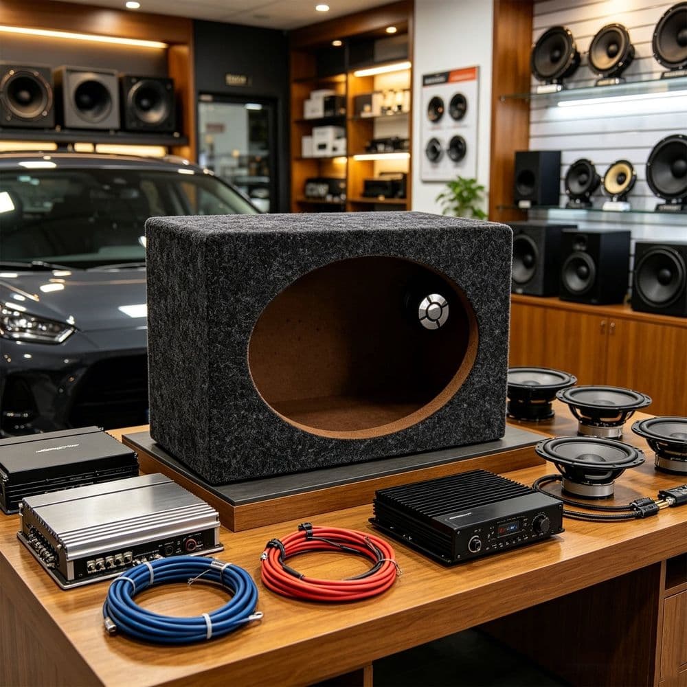 Speaker Enclosure Box Multi-Wood Construction 29X19X13cm Multi-Colour