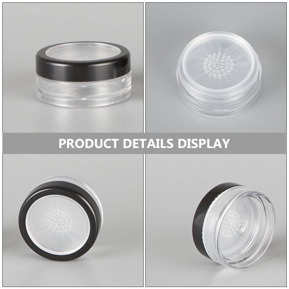 4pcs Small Loose Powder Container Plastic for Travel Friendly Makeup Enthusiasts