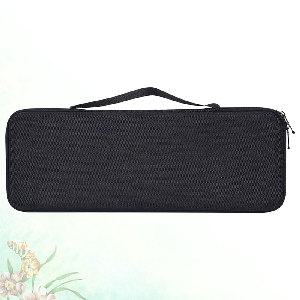 Black Hard Protective Keyboard Case with Shockproof Plastic Cover and Zipper for Keyboard Storage