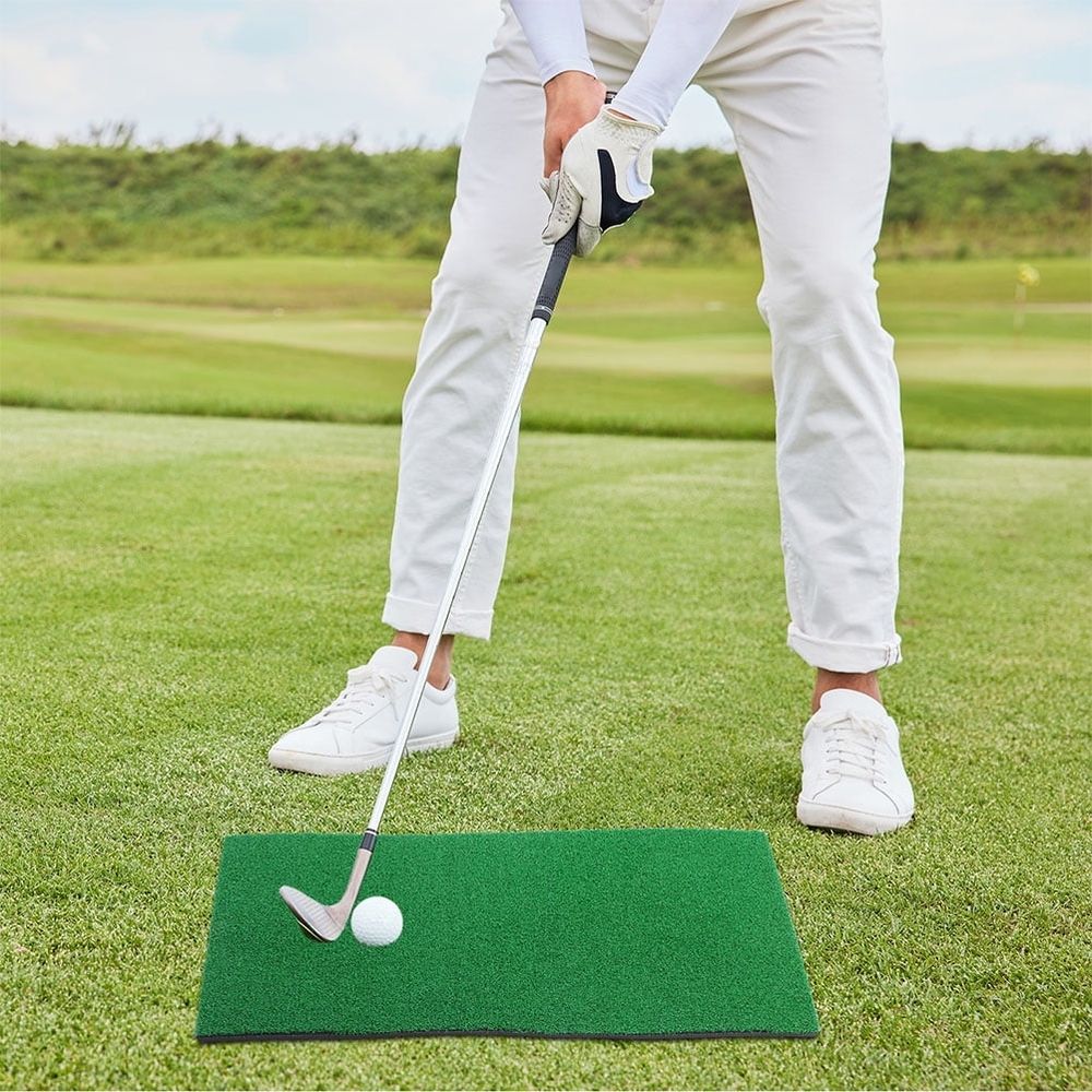 2-Pack Golf Turf Hitting Mats for Indoor and Outdoor Practice, Ideal for Beginners and Golf Training