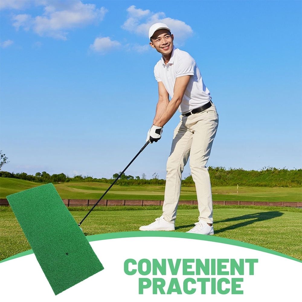2-Pack Golf Turf Hitting Mats for Indoor and Outdoor Practice, Ideal for Beginners and Golf Training