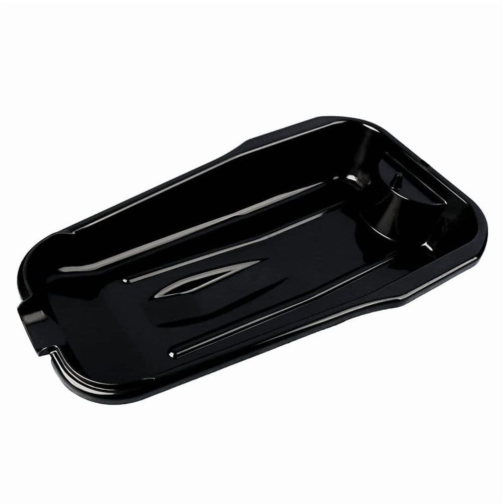 Heavy Duty Black Plastic Oil Drain Pan with Leak-Proof Design for Car and Motorcycle Maintenance