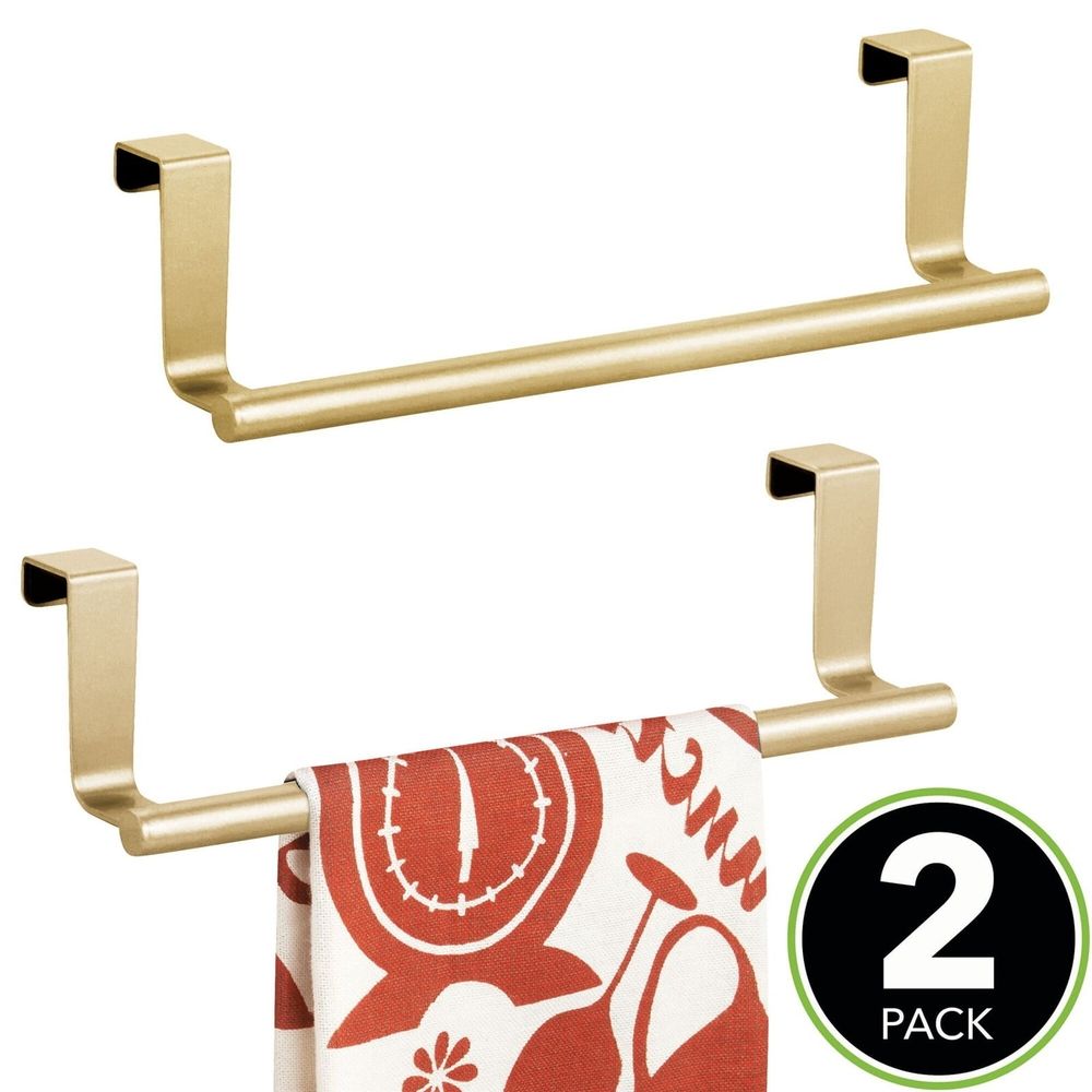2 Pcs Towel Holders, Stainless Steel Towel Holders, Kitchen Towel Rack, Over Cabinet Door Towel Bar, Suitable for Universal Installation in Kitchens and Bathroom 9