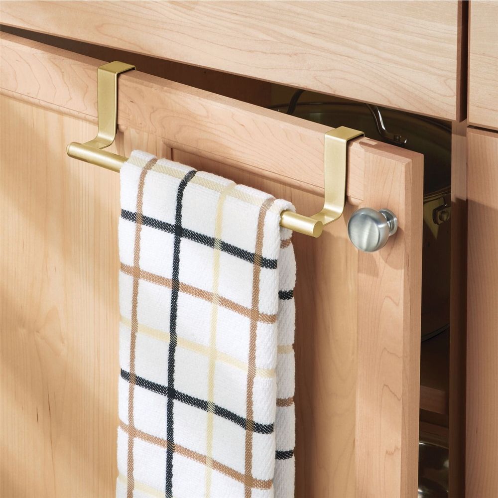 2 Pcs Towel Holders, Stainless Steel Towel Holders, Kitchen Towel Rack, Over Cabinet Door Towel Bar, Suitable for Universal Installation in Kitchens and Bathroom 9
