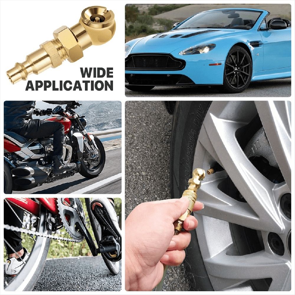 2Pack Portable Air Chucks,Solid Metal Closed Ball Air Chuck+1/4inch NPT Standard Quick Plug,Tire Inflator Gauge Nozzle