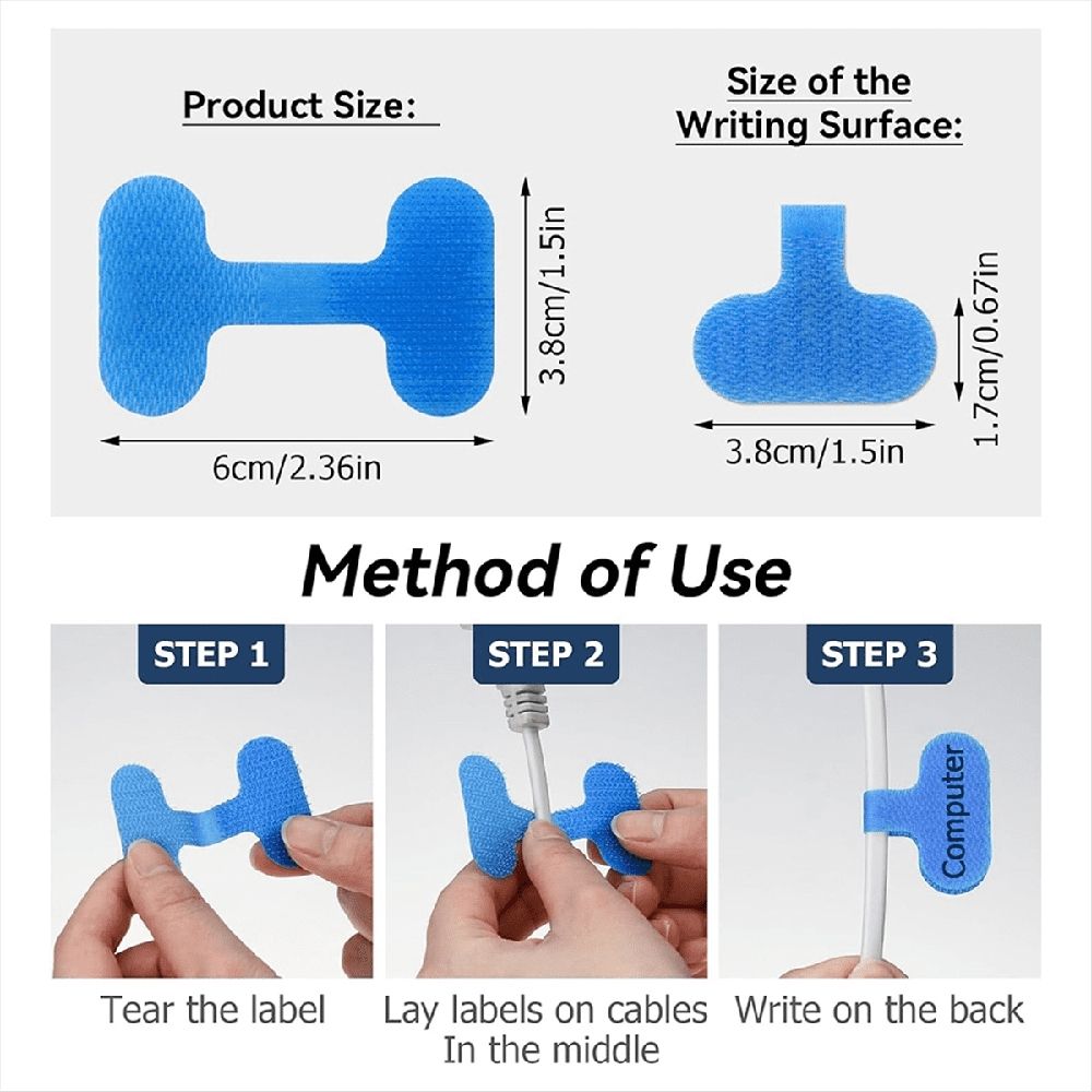 30 PCS Cable Labels Cord Labels Multi-Color Write on Wire Labels Tags for Cable Management and Identification