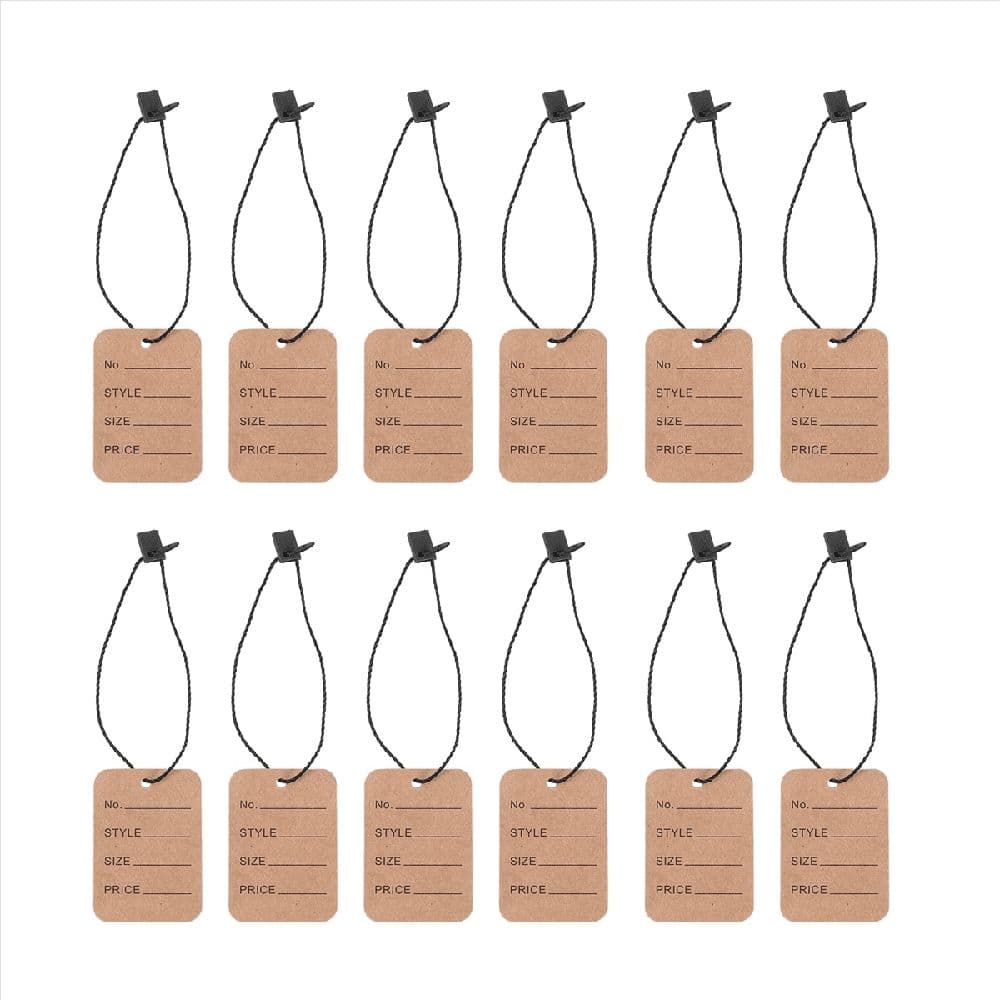 Price Tags 1000 Pieces Unstrung Tags with Hang Tag String 1.38 x 1.97 inch Brown