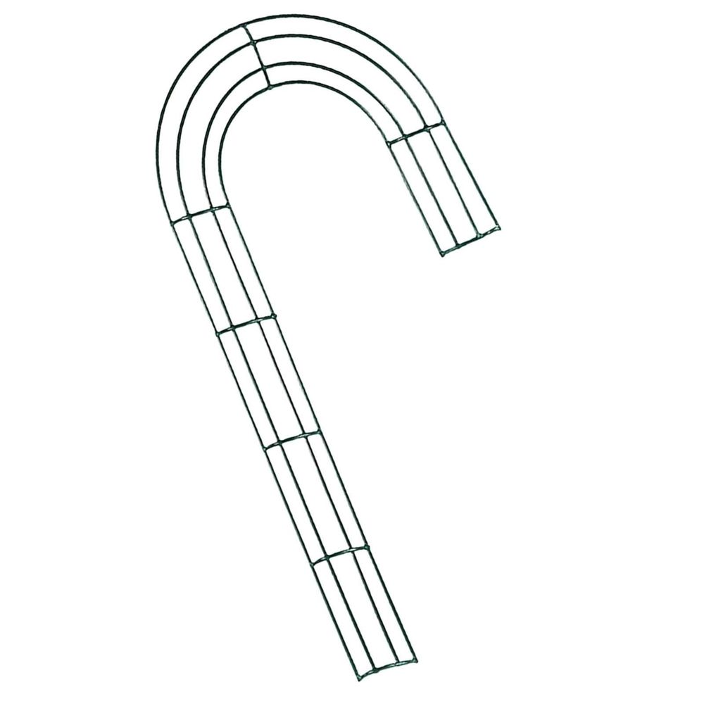 2 Pcs Christmas Candy Cane Wire Wreath Frame, Christmas J Shaped Candy Cane Wreaths Wire Frame For Garden Walkway And Other Outdoor Areas