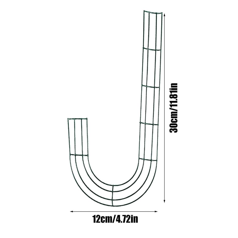2 Pcs Christmas Candy Cane Wire Wreath Frame, Christmas J Shaped Candy Cane Wreaths Wire Frame For Garden Walkway And Other Outdoor Areas