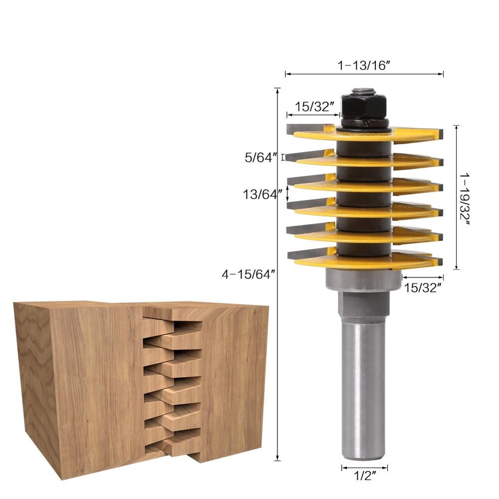 1/2 Inch Shank Finger Joint Router Bit Woodworking Milling Cutter with Bearing