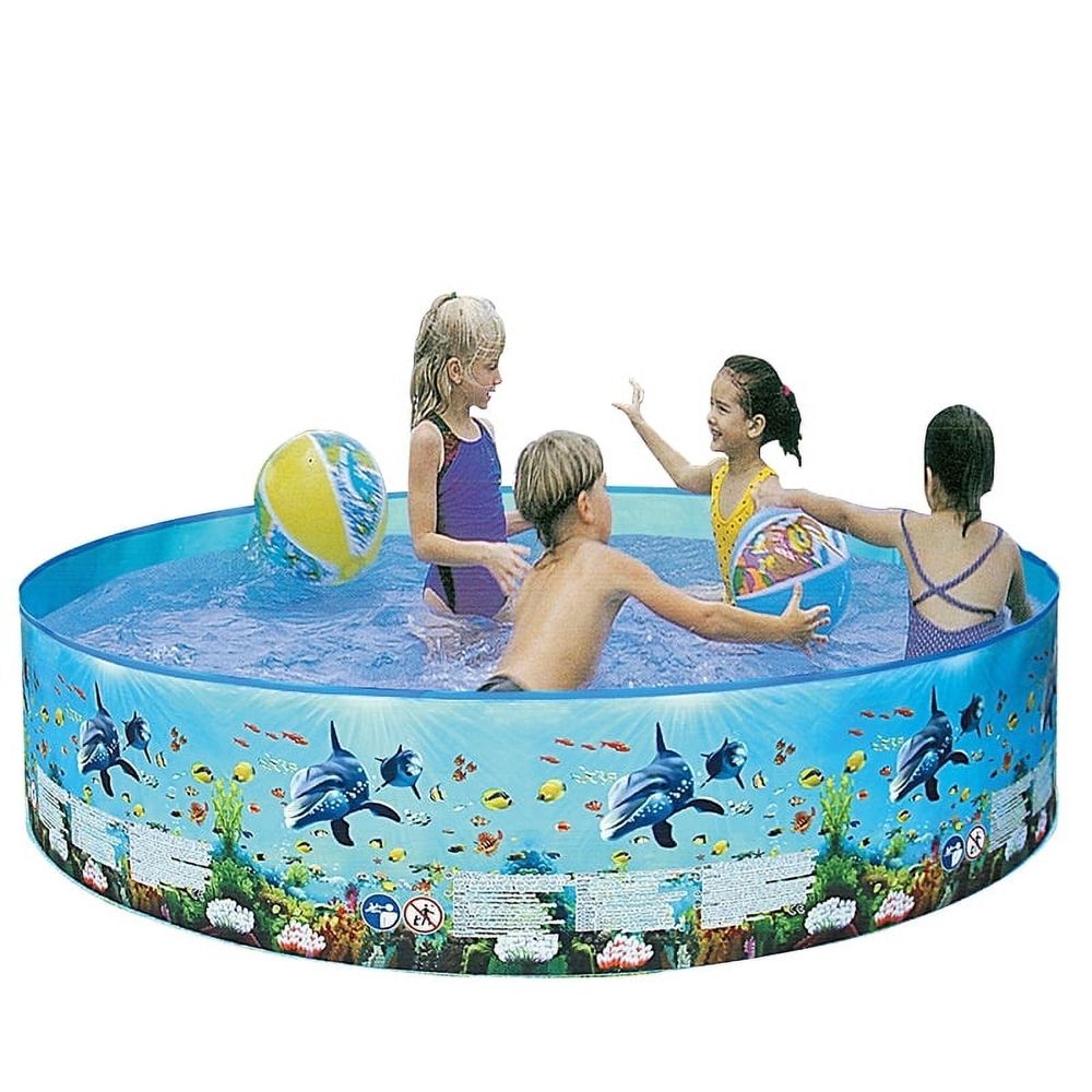 Portable Inflation-free Hard Swimming Pool Folding Pool Family Swimming Pool Round Swimming Pool for Babies Kids Adults 48 x 9.8in
