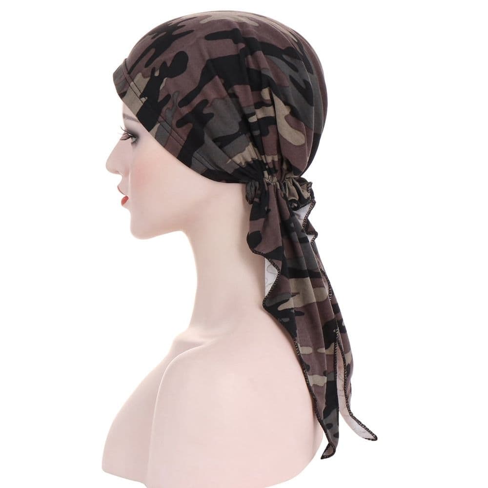 Women Chemo Caps Pre Tied Turban Head Wraps One Size Polyester