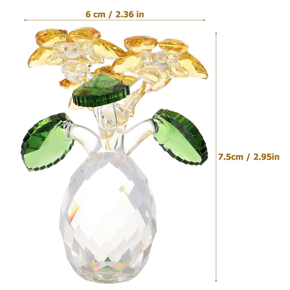 Sunflower Crystal Ornaments for Home and Office Decoration, Elegant Showcase Piece
