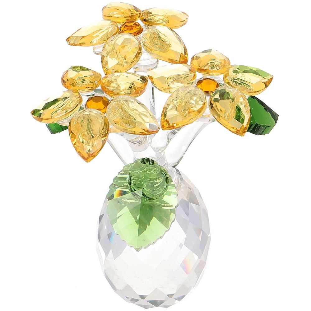 Sunflower Crystal Ornaments for Home and Office Decoration, Elegant Showcase Piece