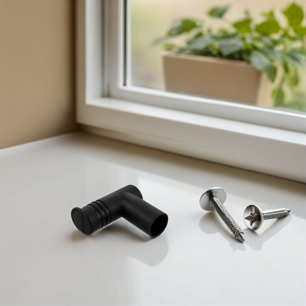 Clothes Drying Rack Connector Joints Plastic Black 10pcs Right Angle