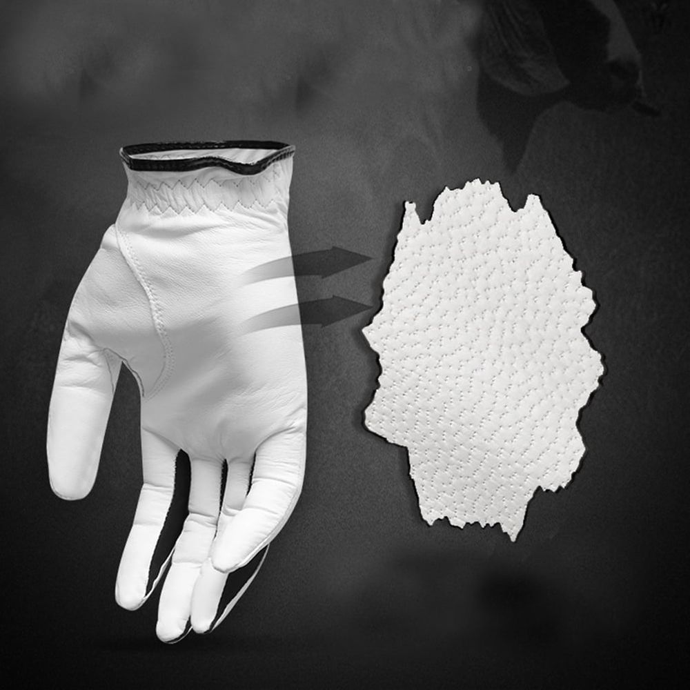 White Golf Gloves Mens Breathable Mesh Inserts Moisture Wicking