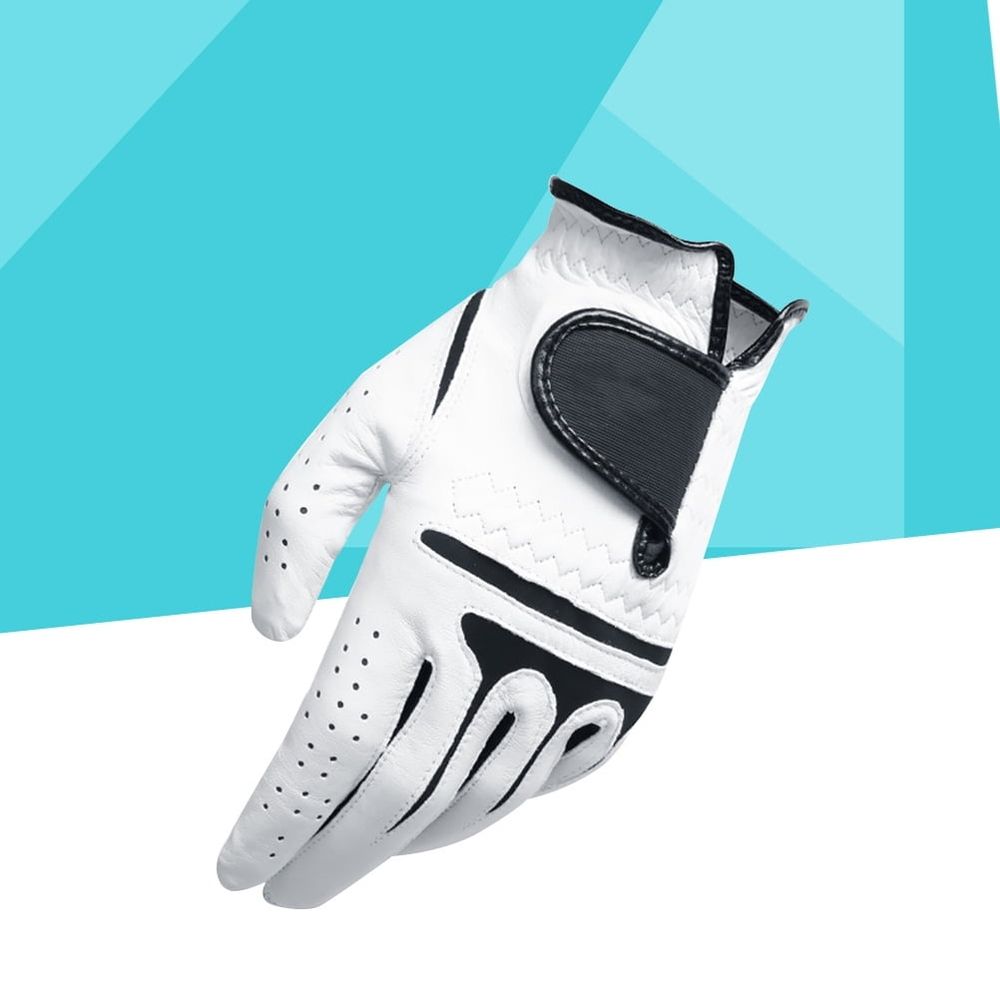 White Golf Gloves Mens Breathable Mesh Inserts Moisture Wicking