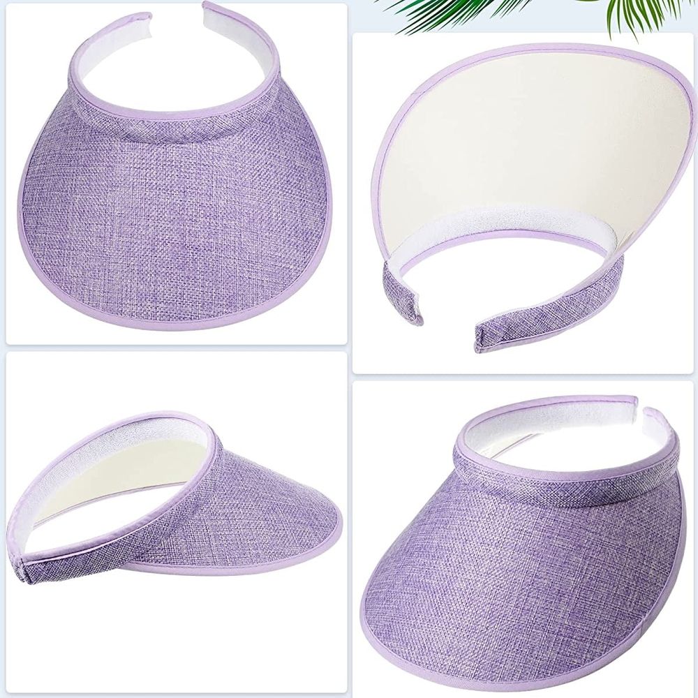 Sport Clip on Visor Adjustable Visor Hat One Size Cap with Visor Cloth Covered Brim Head Sun Visor for Women Men Golf Tennis Baseball