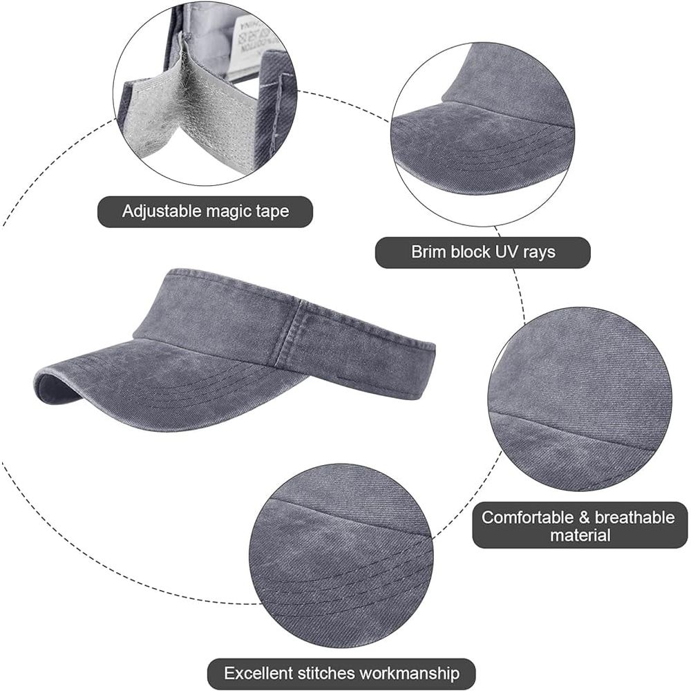 Outdoor Sports Vintage Sun Visor Hat Caps for Golf Baseball Tennis - Women and Men