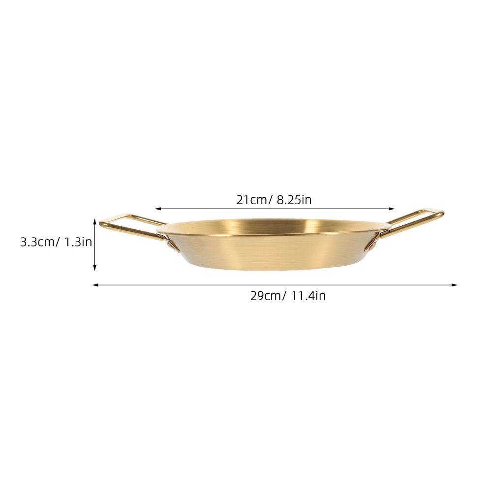 1Pack Large Stainless Steel Pan Frypan Golden Non-stick Cooking Tool for Home Use Adults