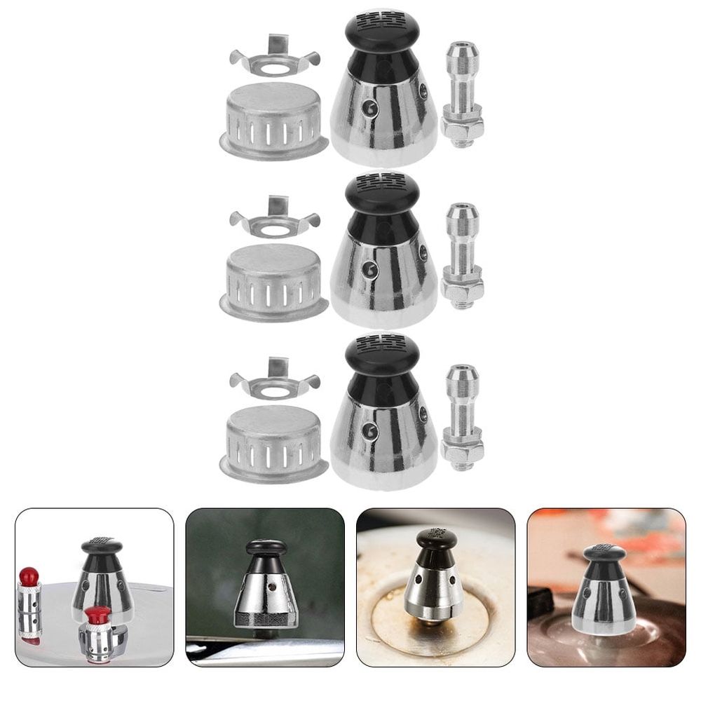 3-Pack Cooker Relief Valves, Aluminum Alloy Replacement for Home Cooking Accessories