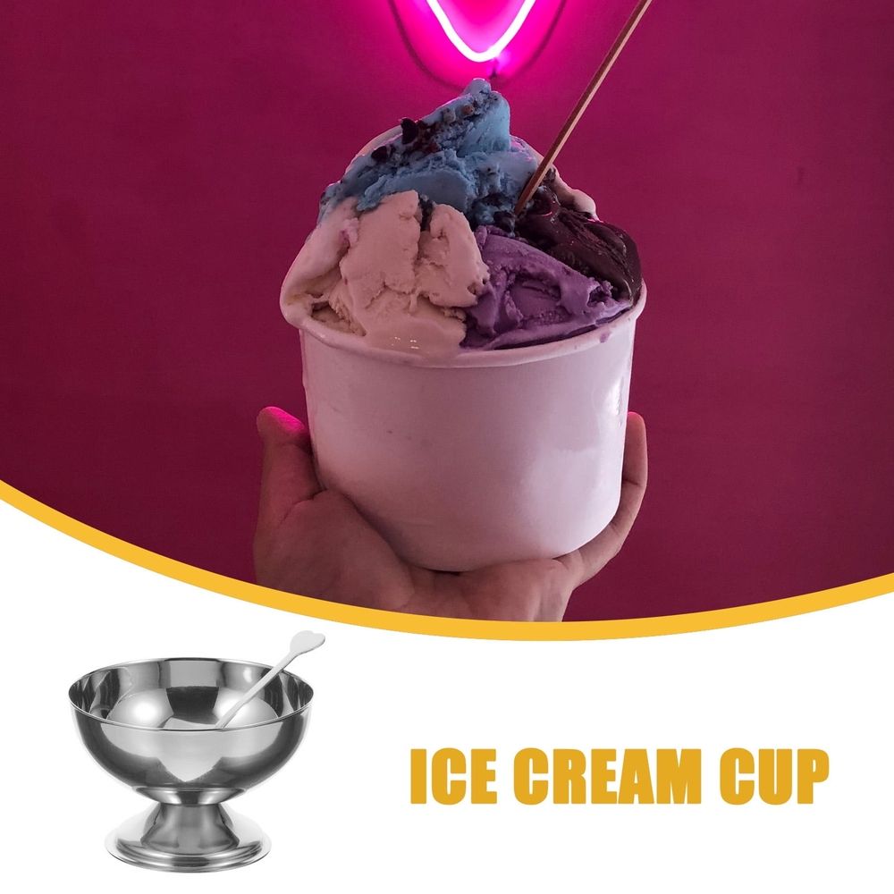 Stainless Steel Dessert Bowl Set - Simple, Stylish Design Perfect for Serving Ice Cream, Salad, and More