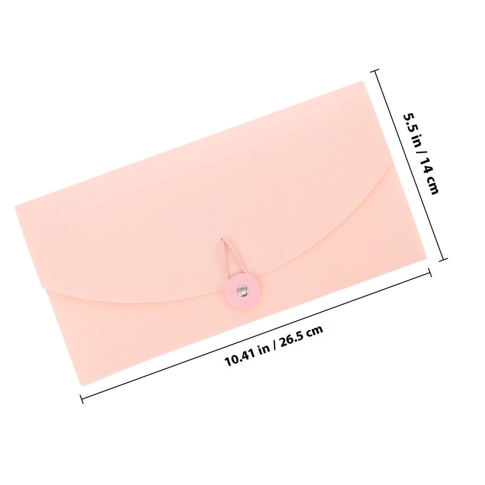 Plastic Receipt Organizer Box with Simple Pouch for School and Office Use, 1 Set