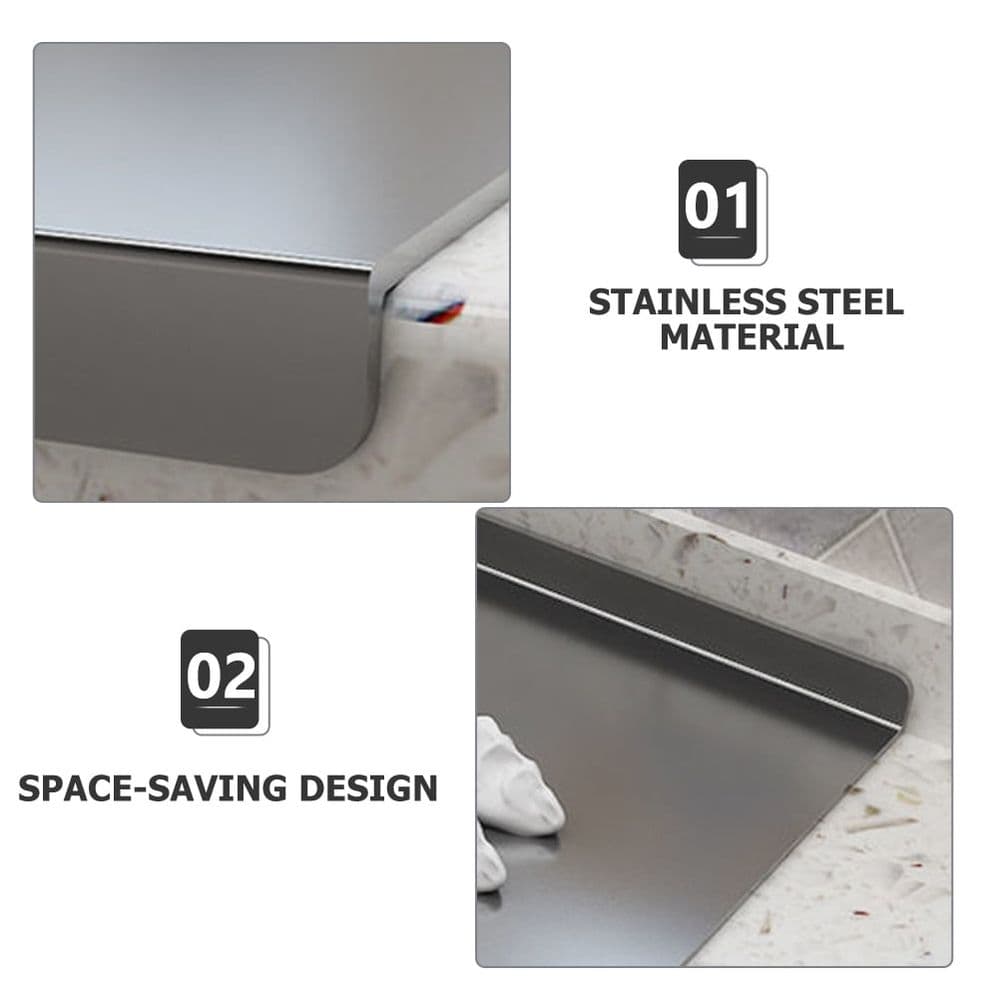 Stainless Steel Chopping Board Double-Sided 40X30cm Silver