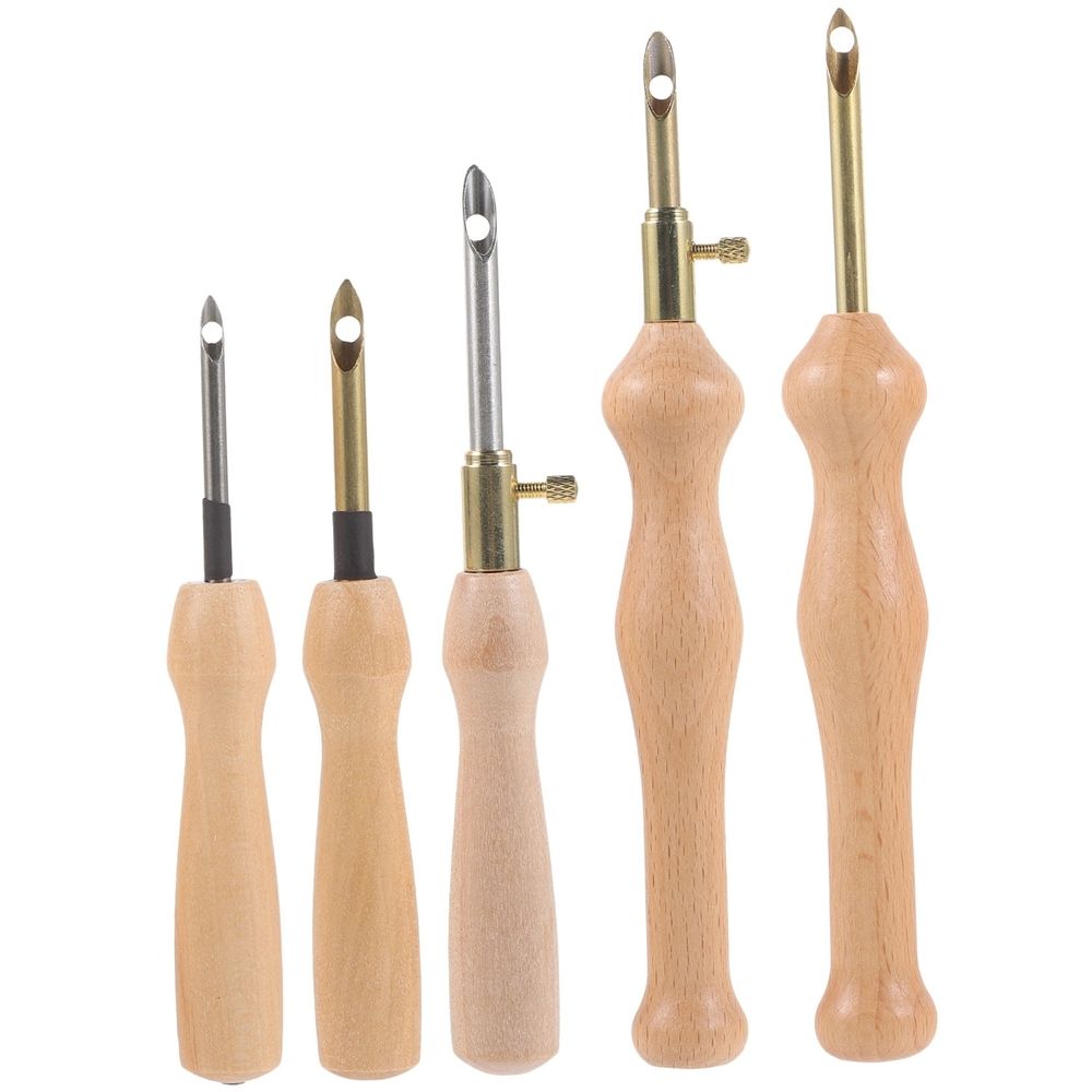 Sewing Embroidery Punch Needle 5pcs Wood Assorted Color Beginners