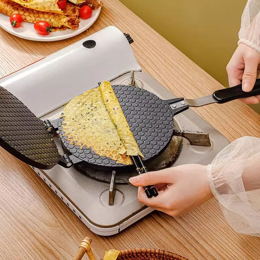Aluminum Alloy Crepe Maker, Non-Stick Multi-Use Egg & Waffle Maker, Compact Lightweight Breakfast Machine with Even Heat Distribution, Easy Storage Kitchen Appliance