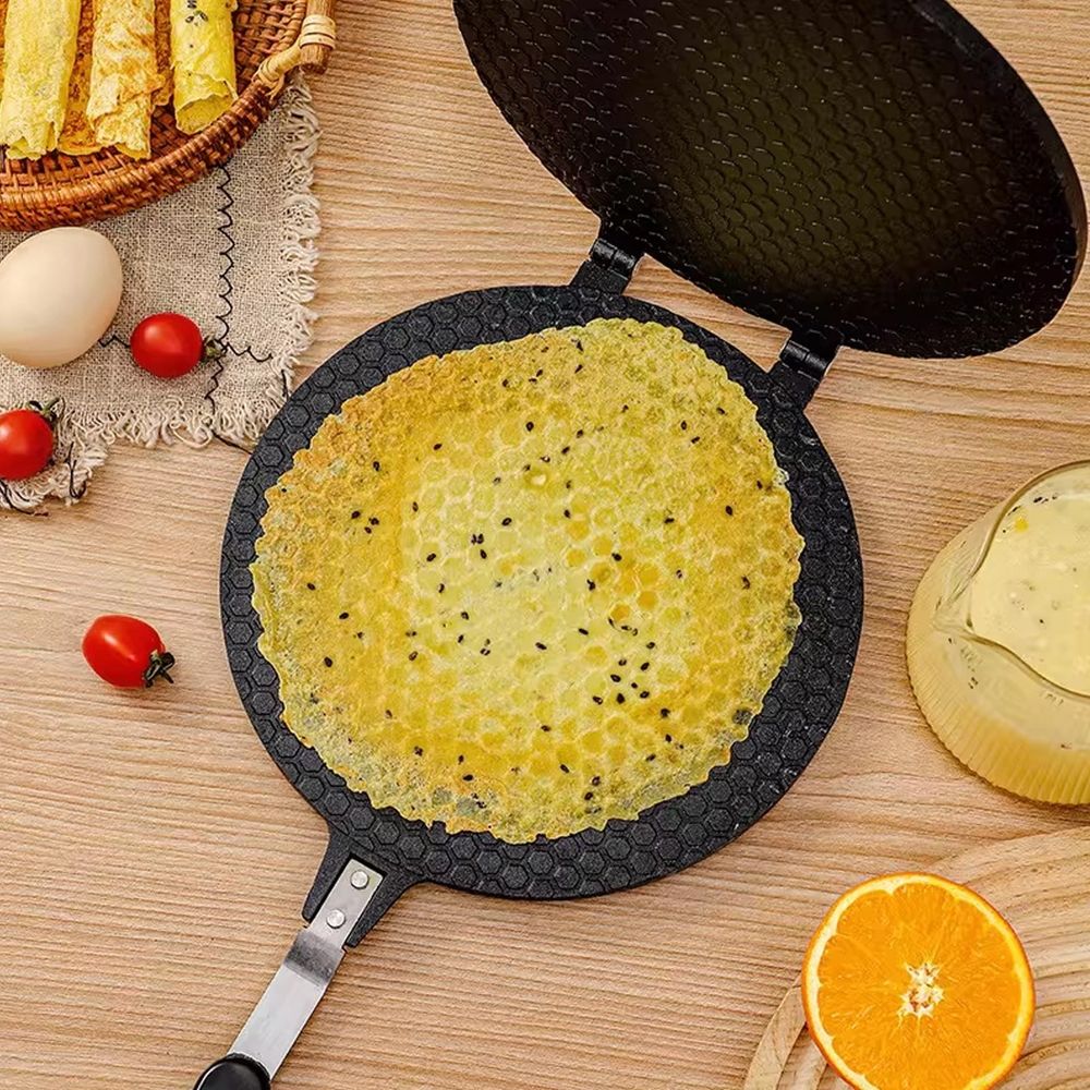 Aluminum Alloy Crepe Maker, Non-Stick Multi-Use Egg & Waffle Maker, Compact Lightweight Breakfast Machine with Even Heat Distribution, Easy Storage Kitchen Appliance