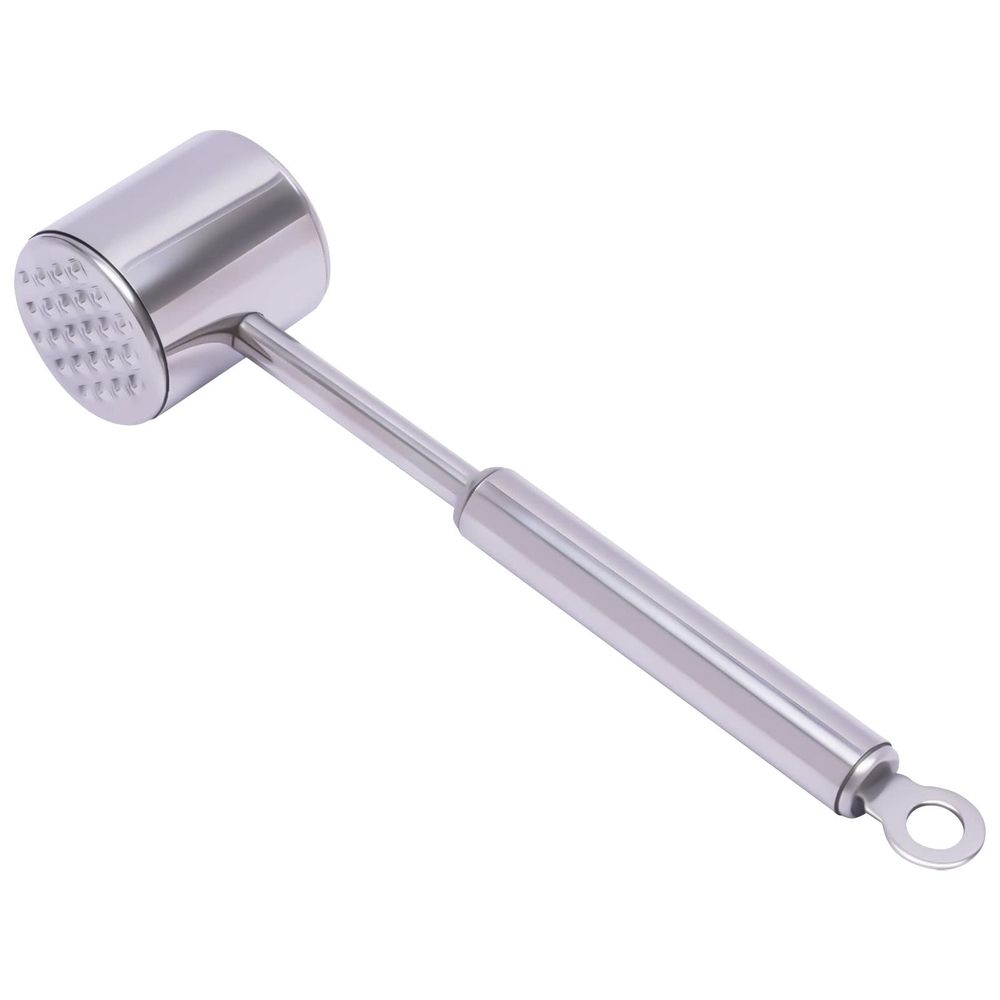 304 Stainless Steel Meat Mallet, Dual-Sided Meat Tenderizer Hammer with Hanging Hook for Steak, Beef & Chicken