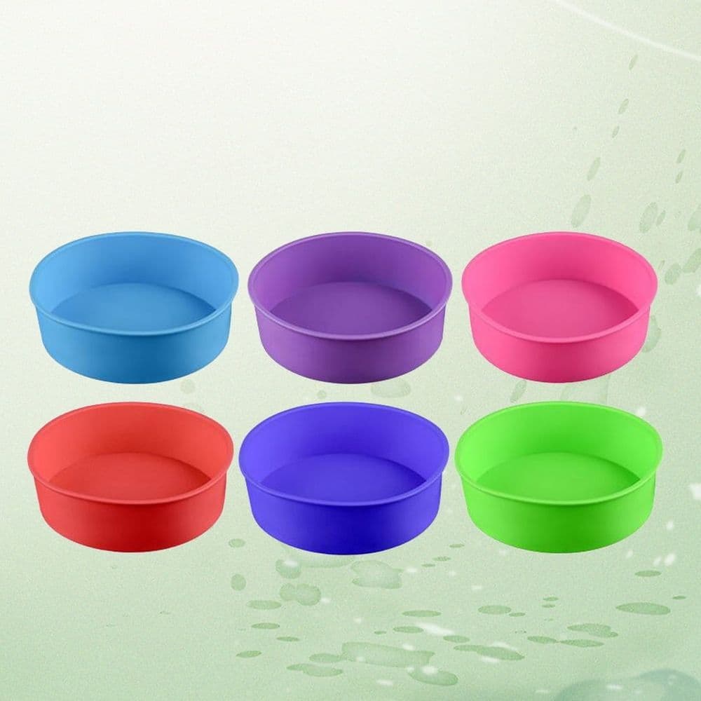 6-Inch Round Silicone Cake Pan Non-Stick Bakeware Mold for Baking Cakes, Desserts, Pastries - , Flexible, Random Color